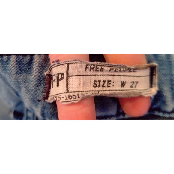 Free People Women's Jeans 27 Skinny Jean Mid Rise Light Blue Rustic Distressed - Picture 9 of 16
